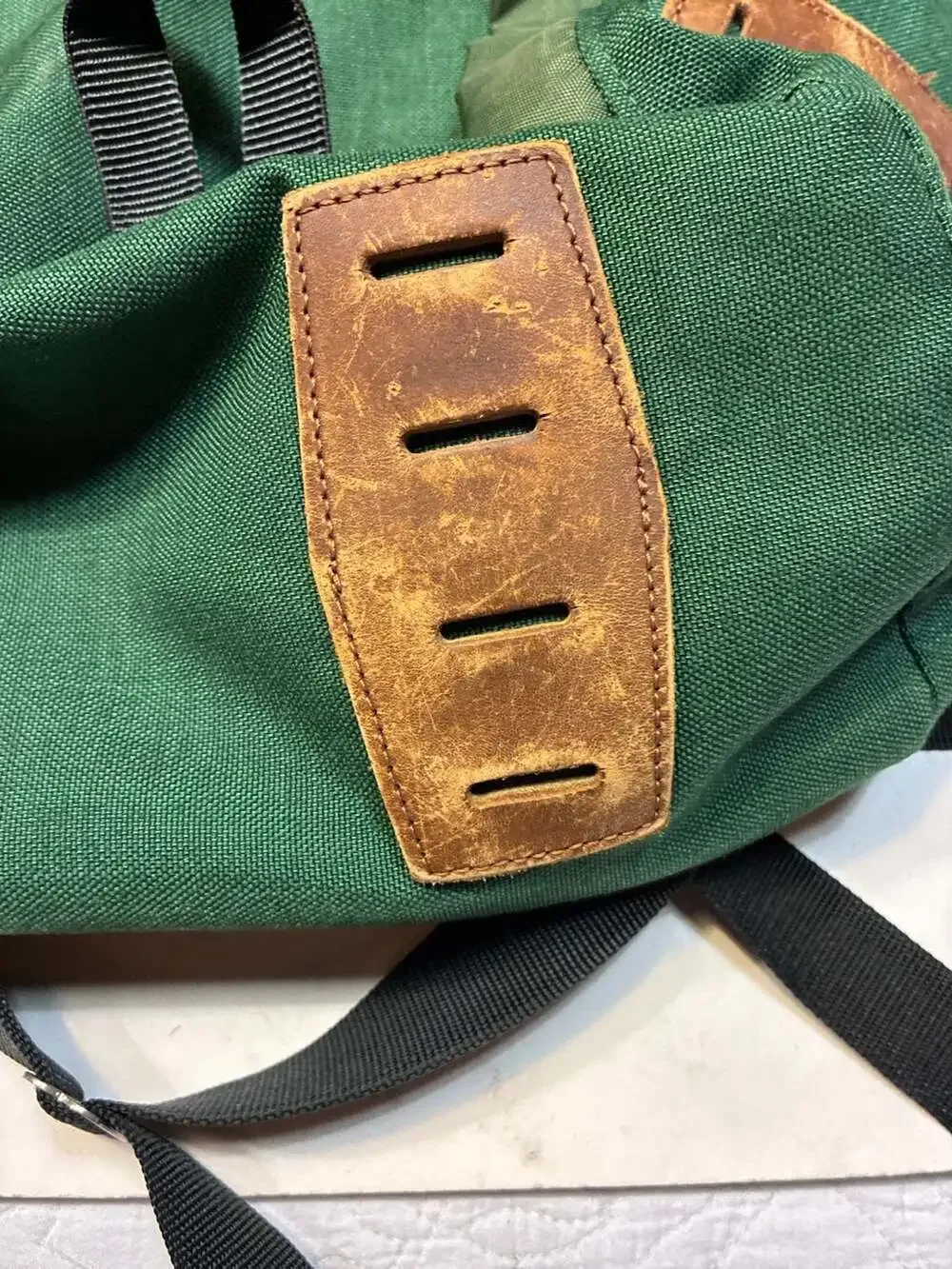Vintage REI Co-op Green Canvas and Leather Hiking Daypack